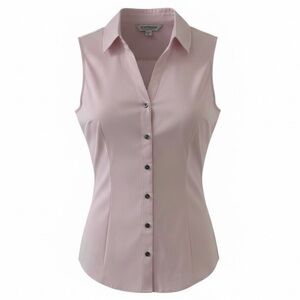 Express Light Pink Sleeveless Button Down Ultimate Essential Shirt Size Medium